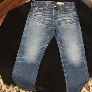 AG Ed Denim Adriano Goldschmied Sloan Crop Vintage Straight Leg 32x27 Button Fly